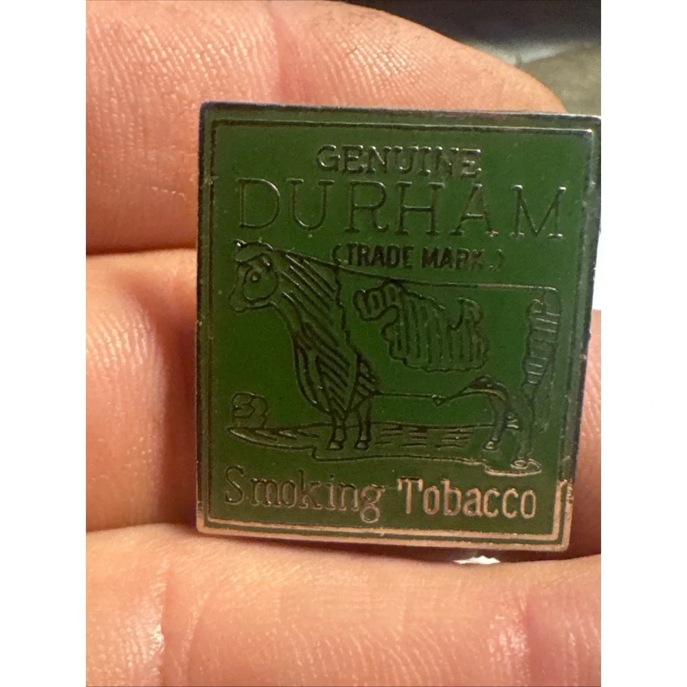 Old Vintage Durham Smoking Tobacco Hat Coat Lapel PIN Charm - Picture 5 of 8